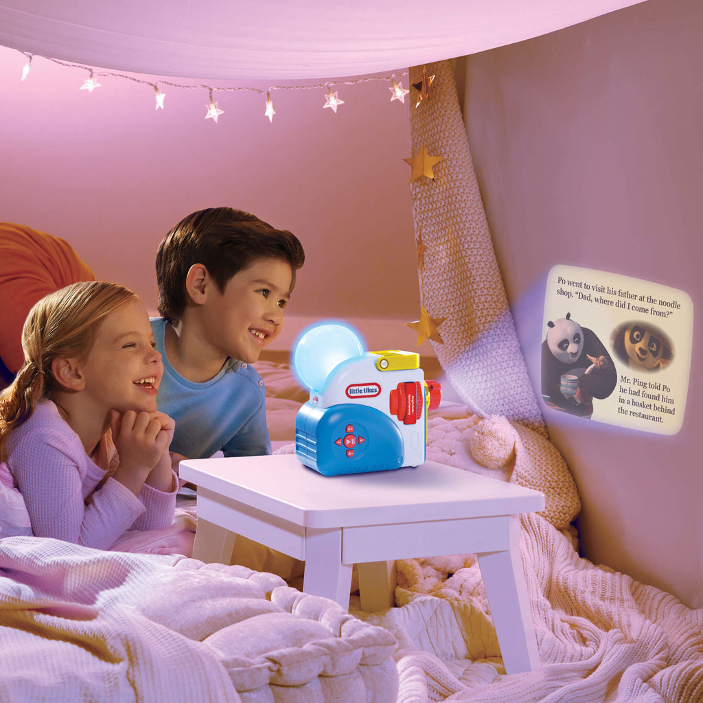 Kids watching story on the wall